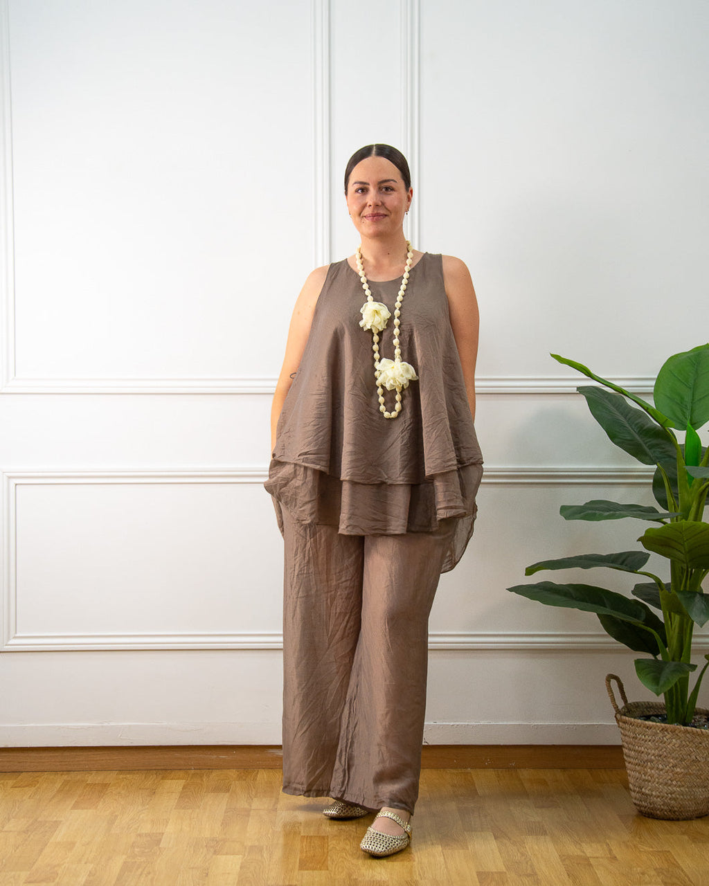 Conjunto Amalfi de mujer en marrón