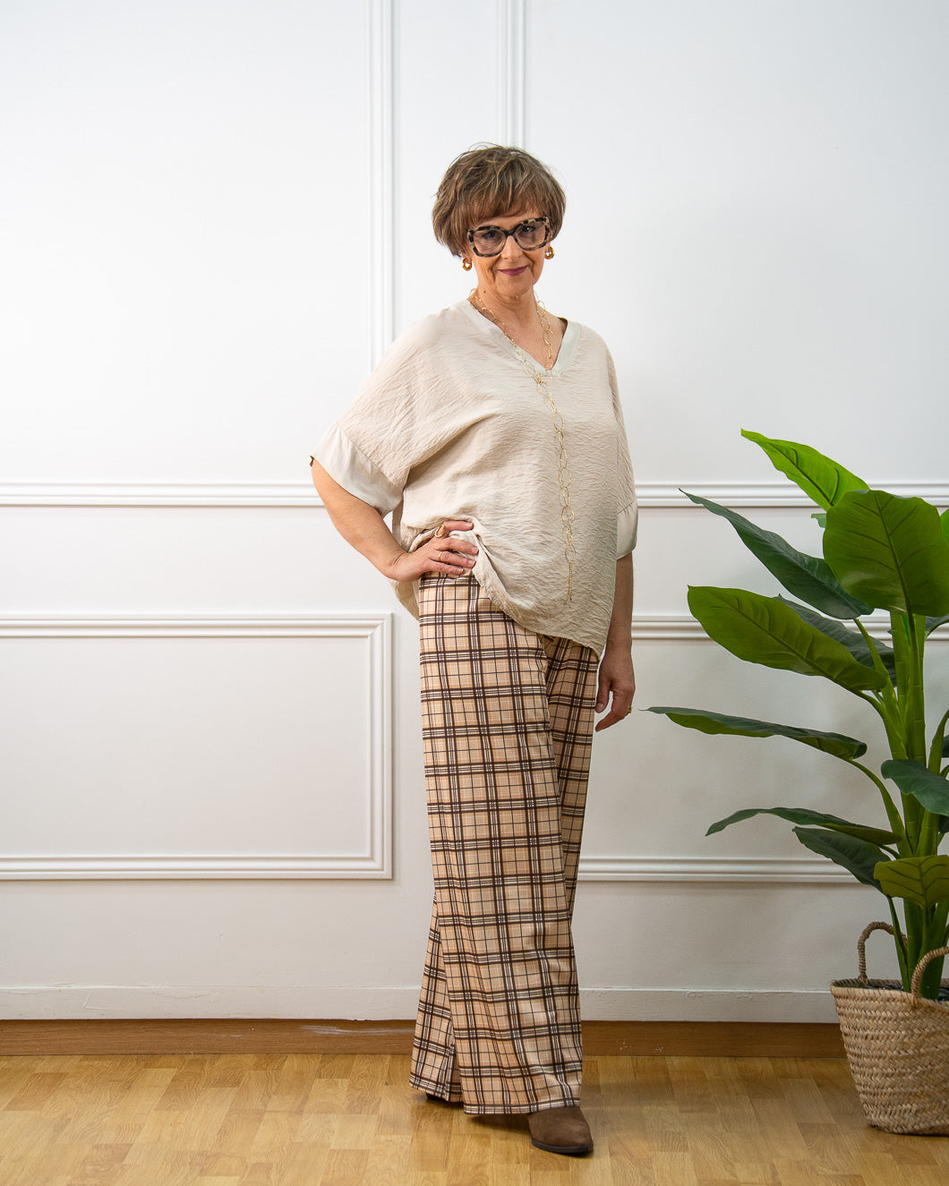 Blusa Japan oversize de mujer en arena