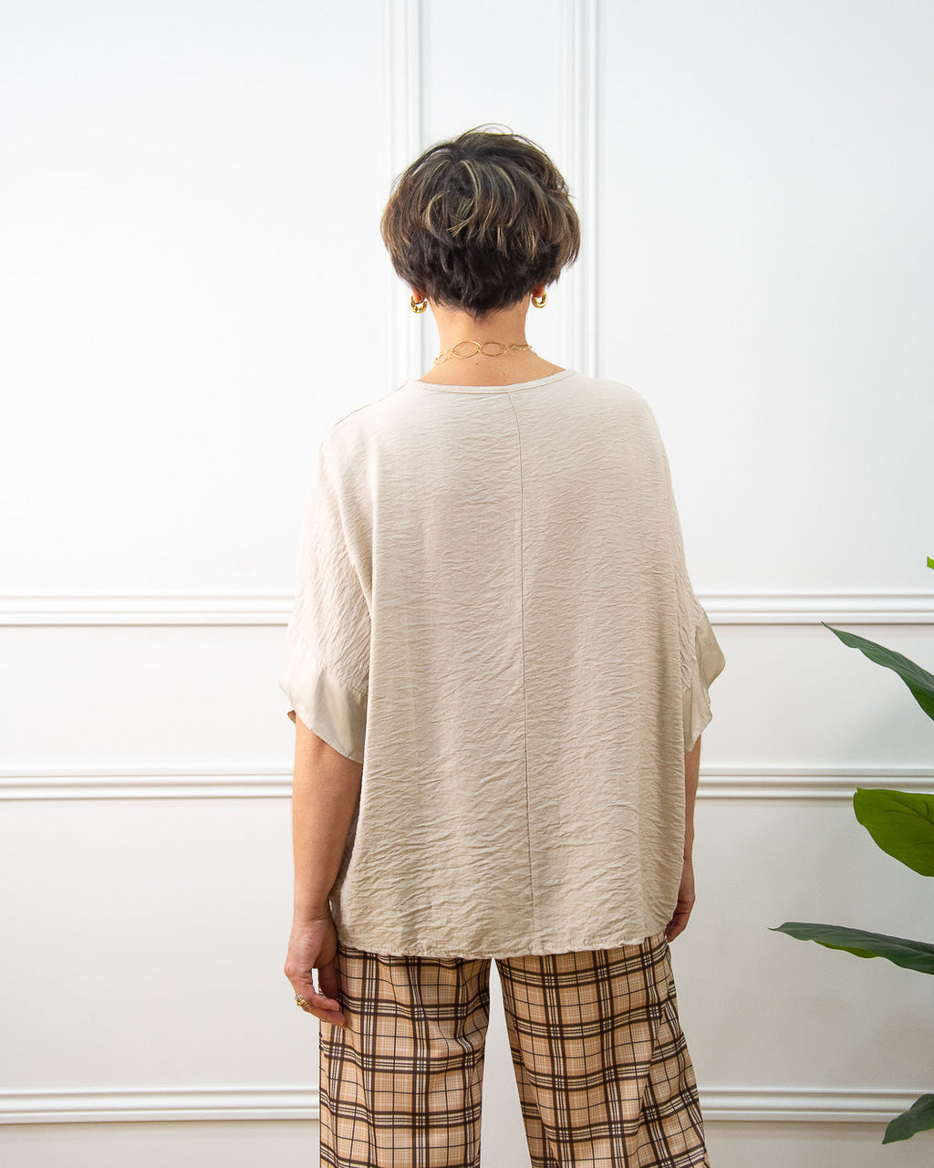 Blusa Japan oversize de mujer en arena