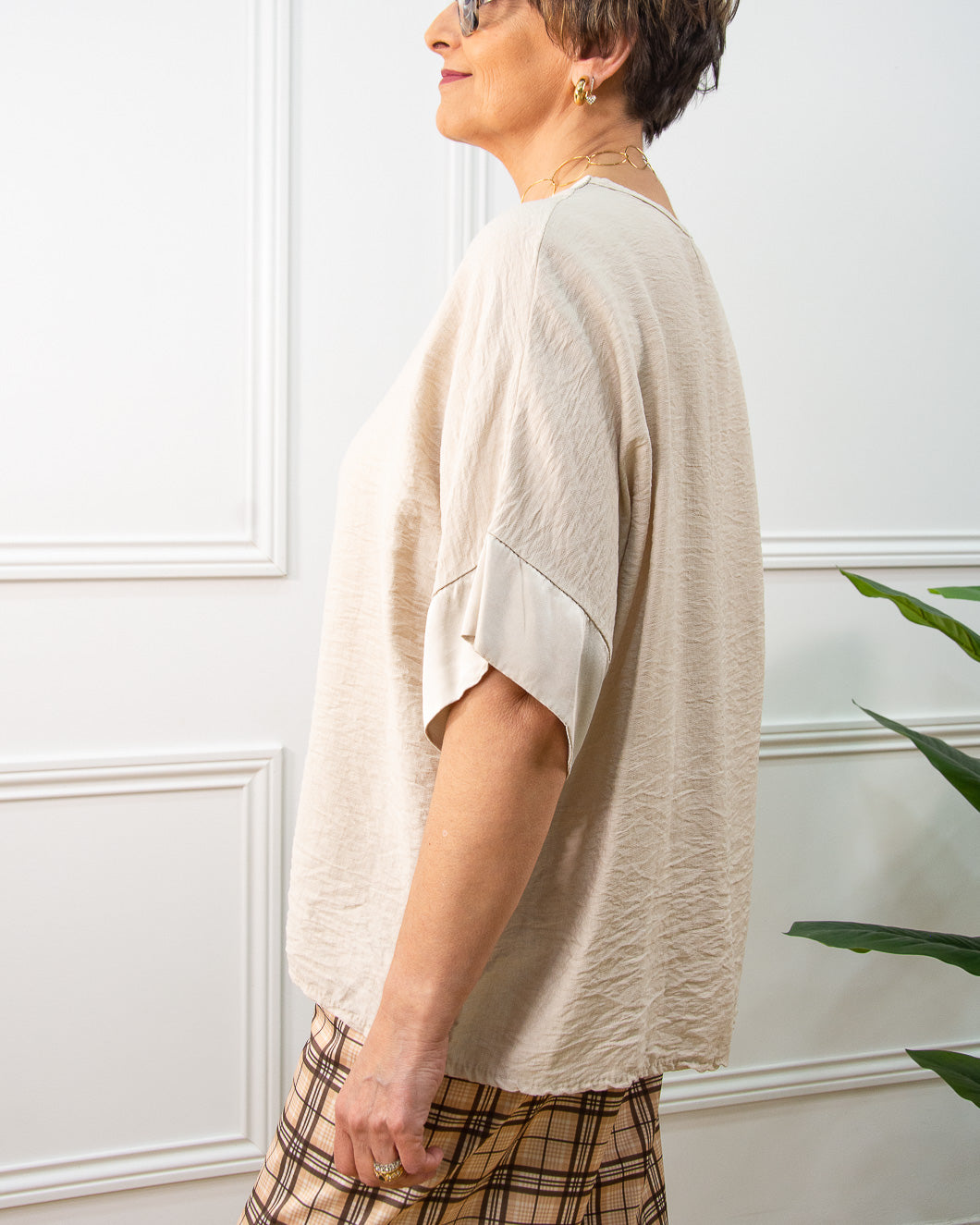 Blusa Japan oversize de mujer en arena