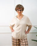 Blusa Japan oversize de mujer en arena