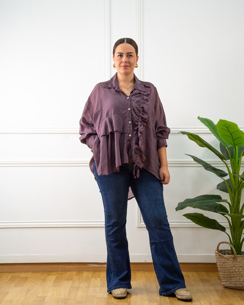 Blusa Siena de mujer en berenjena