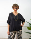 Blusa Japan oversize de mujer en negro