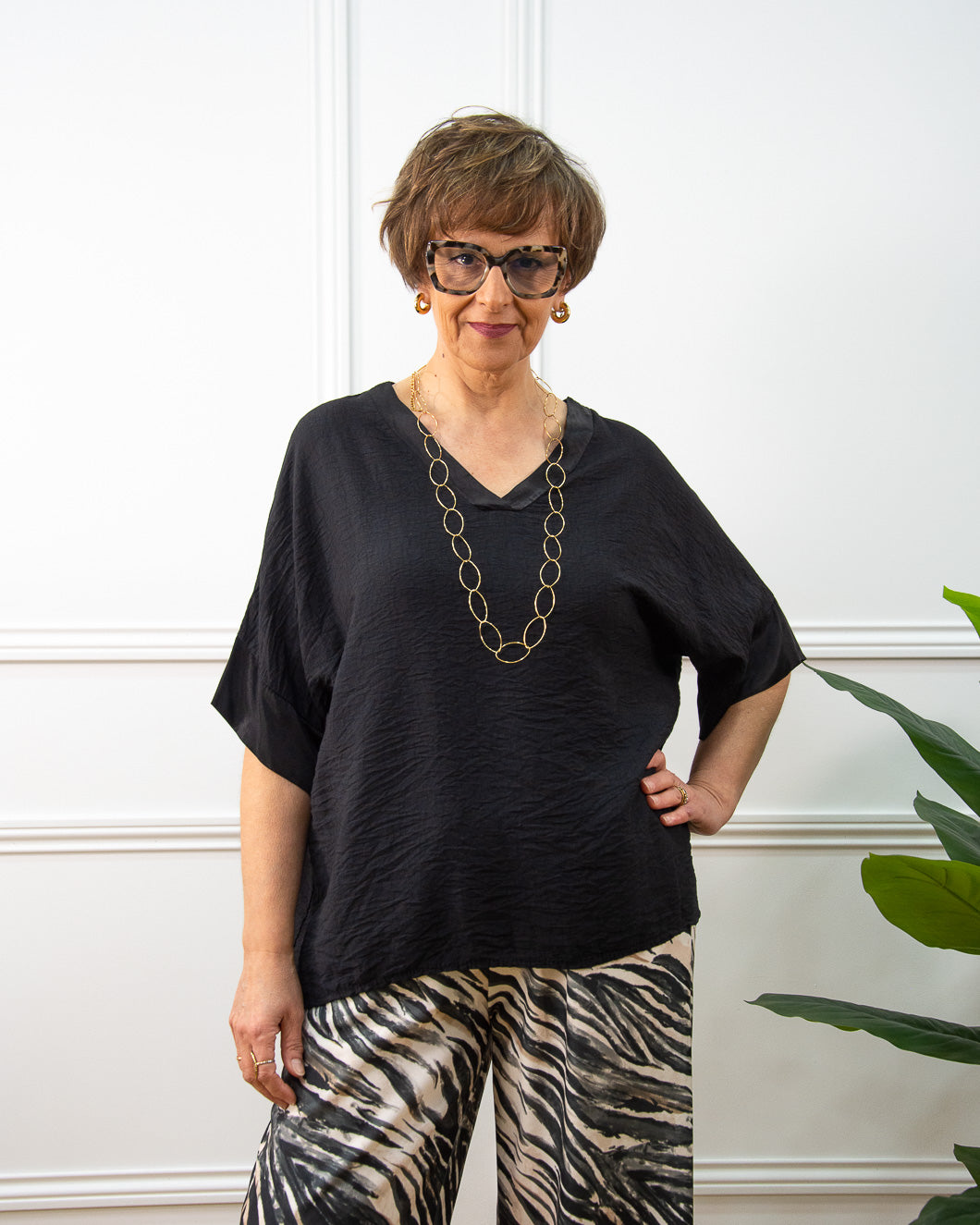Blusa Japan oversize de mujer en negro