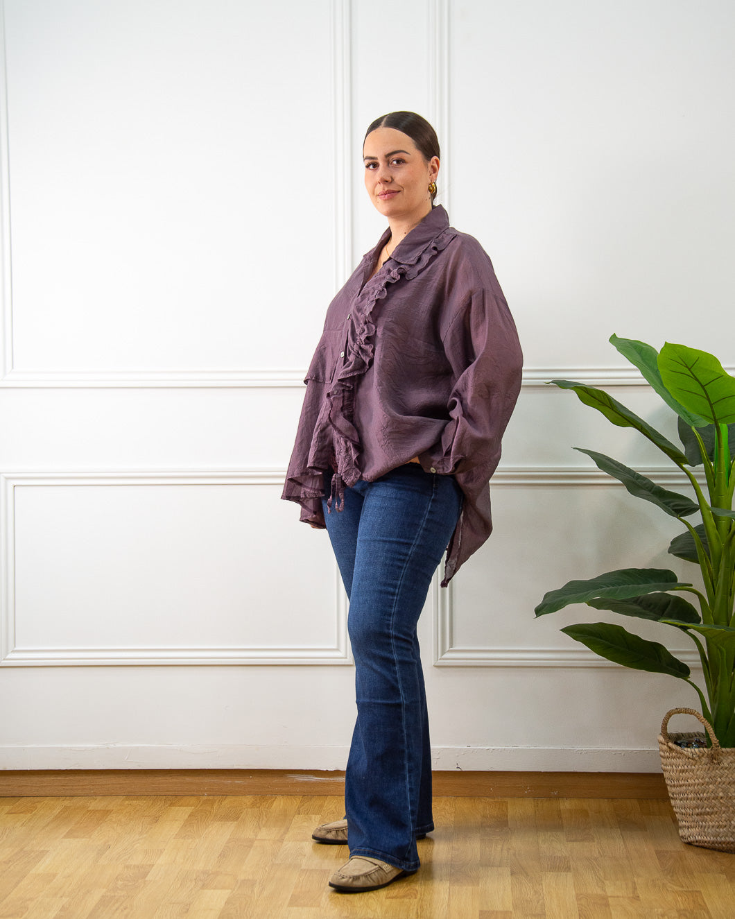 Blusa Siena de mujer en berenjena