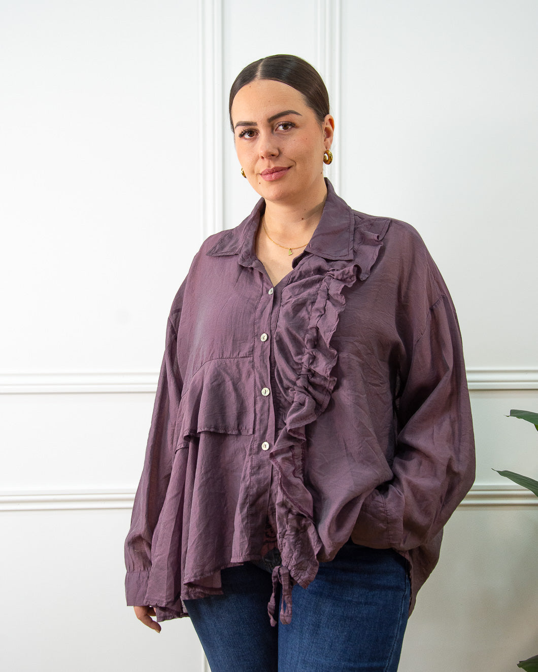 Blusa Siena de mujer en berenjena