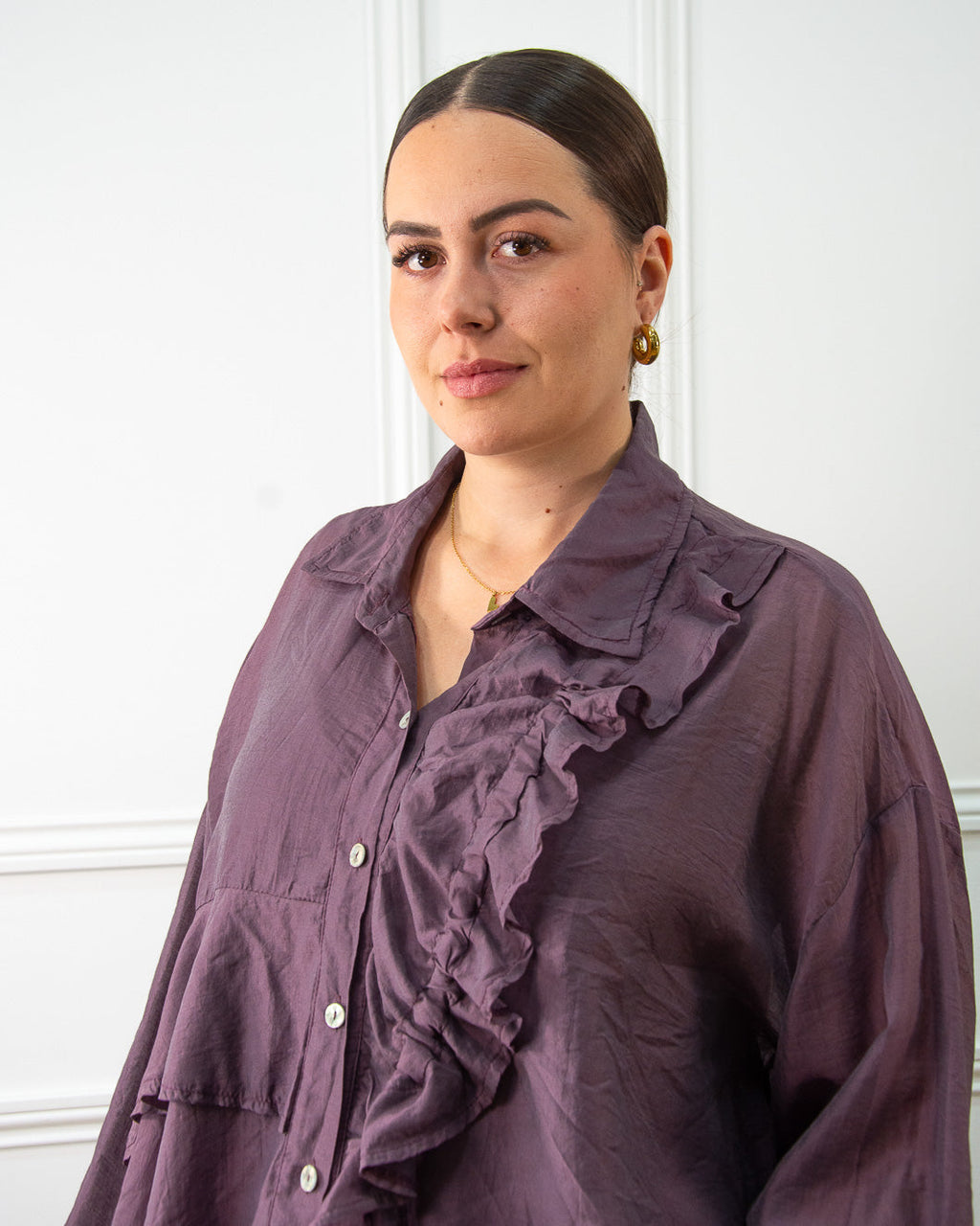 Blusa Siena de mujer en berenjena