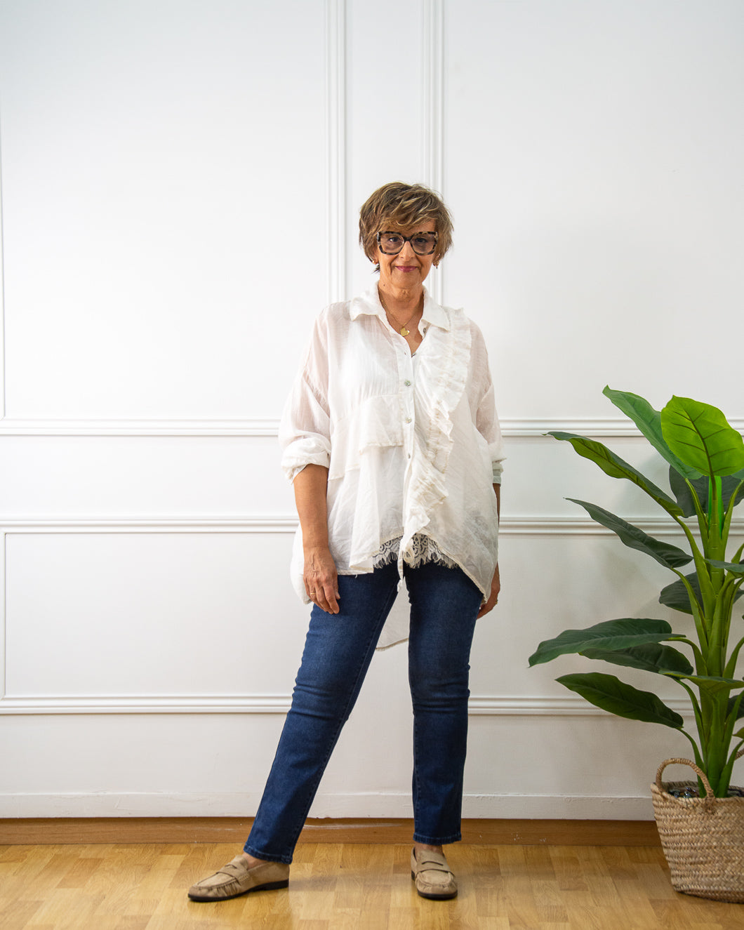 Blusa Siena de mujer en blanco