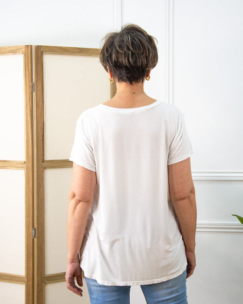 Blusa Botones de mujer en blanco