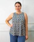 Blusa Colmena de mujer en azul