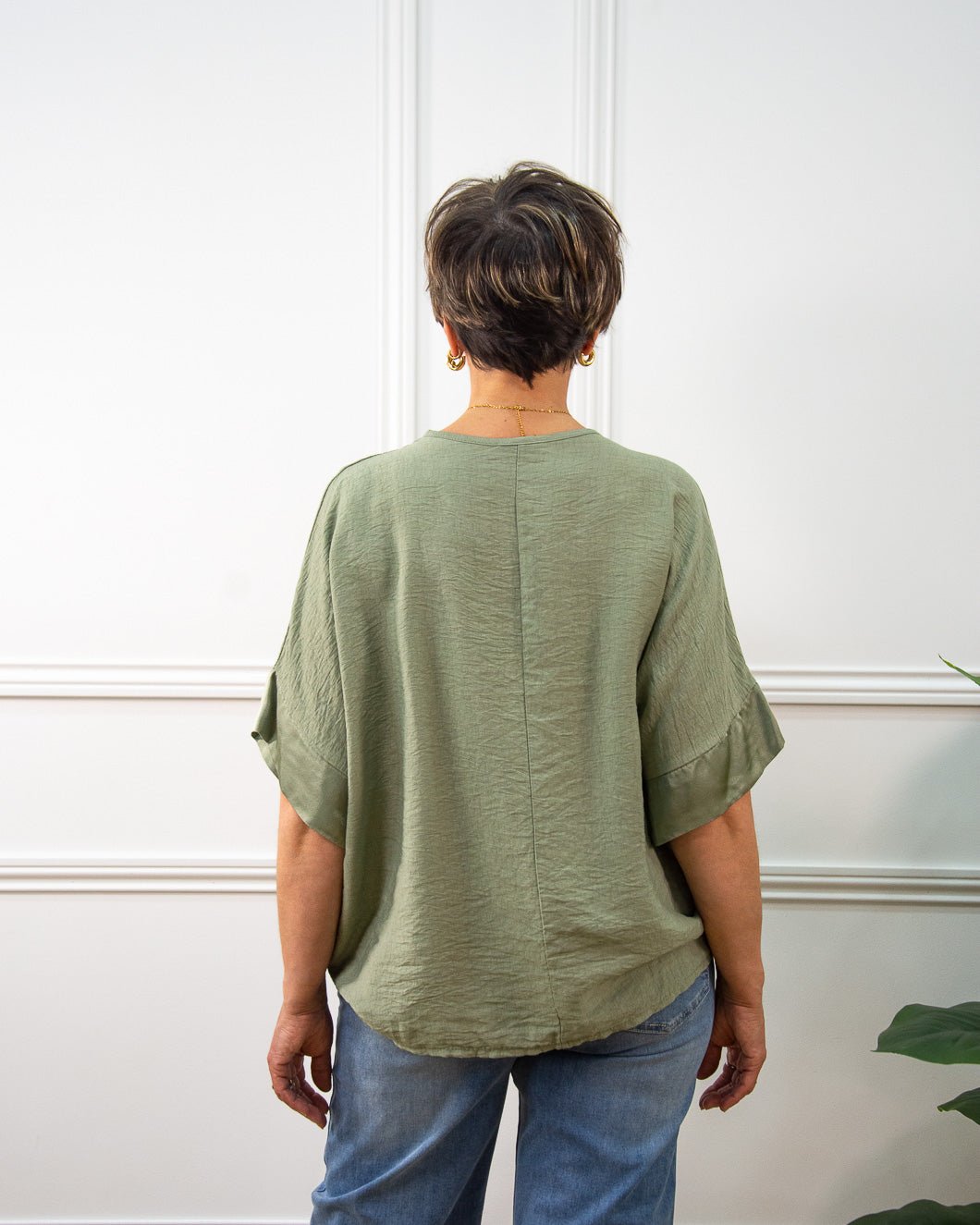 Blusa Japan oversize de mujer en kaki