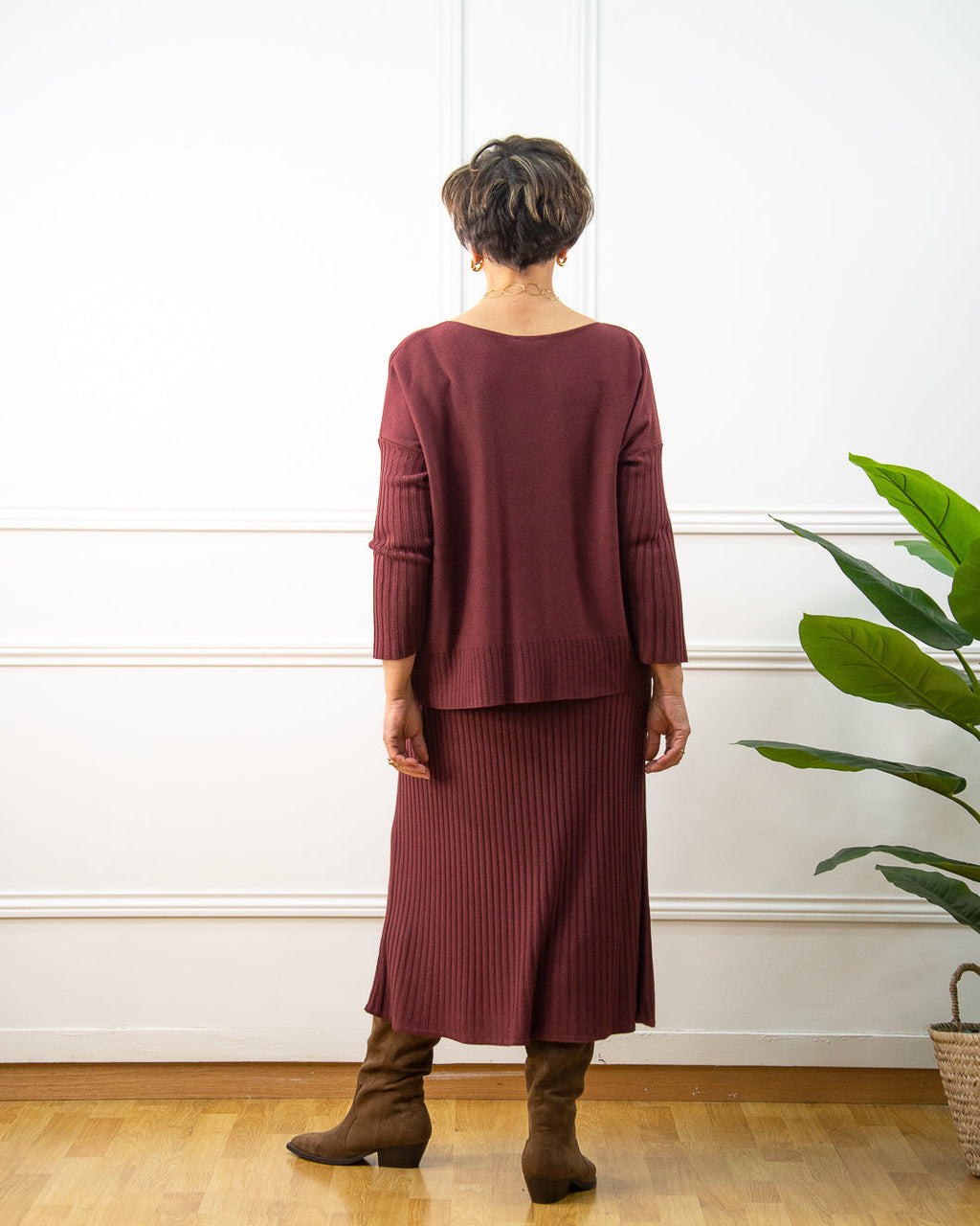 Conjunto Penny oversize de mujer en granate