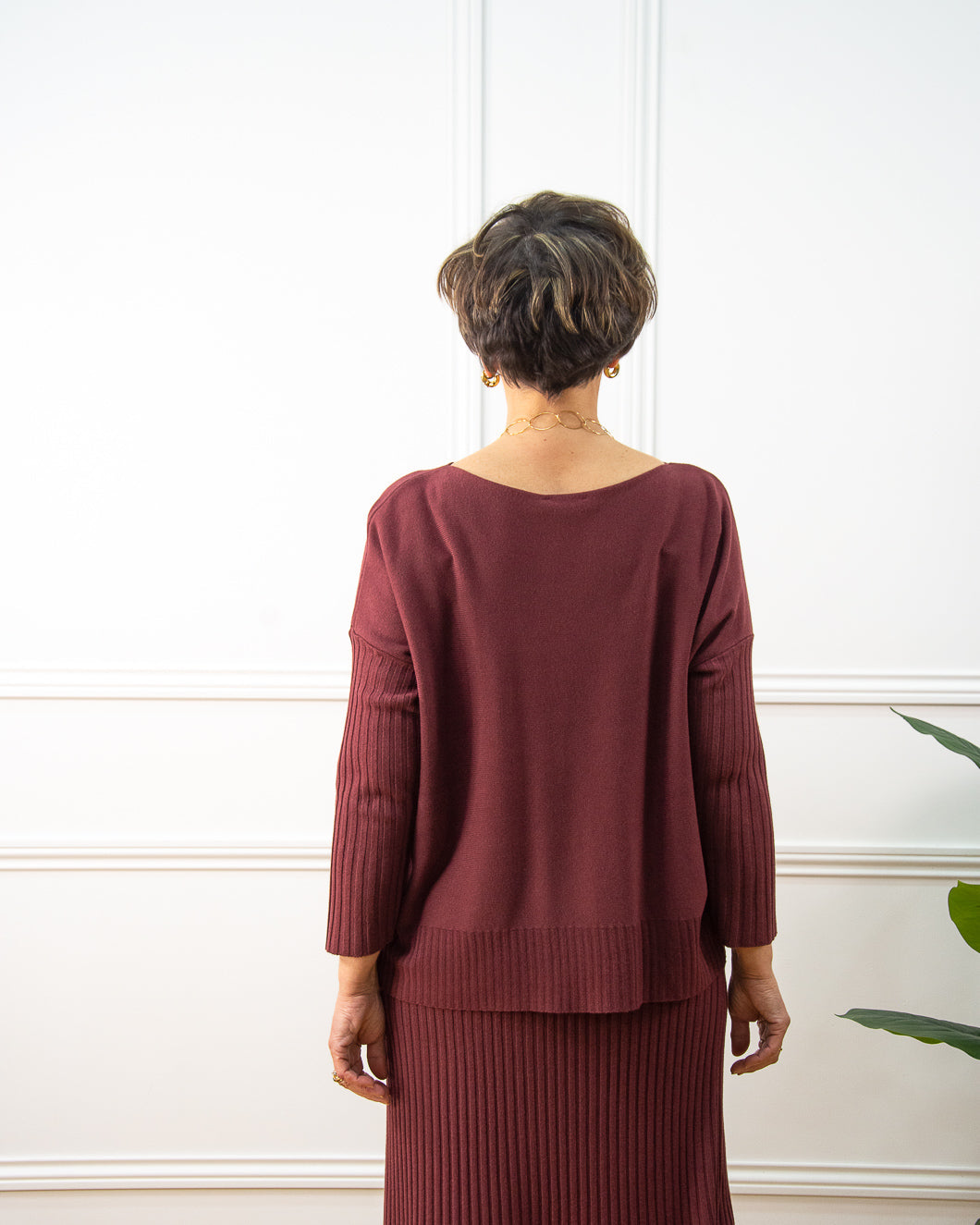 Conjunto Penny oversize de mujer en granate