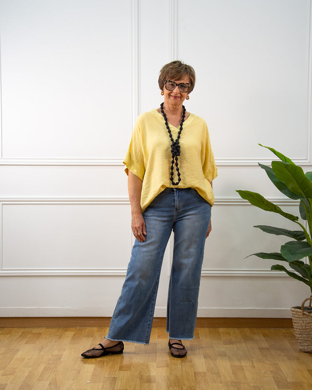 Blusa Japan oversize de mujer en amarillo