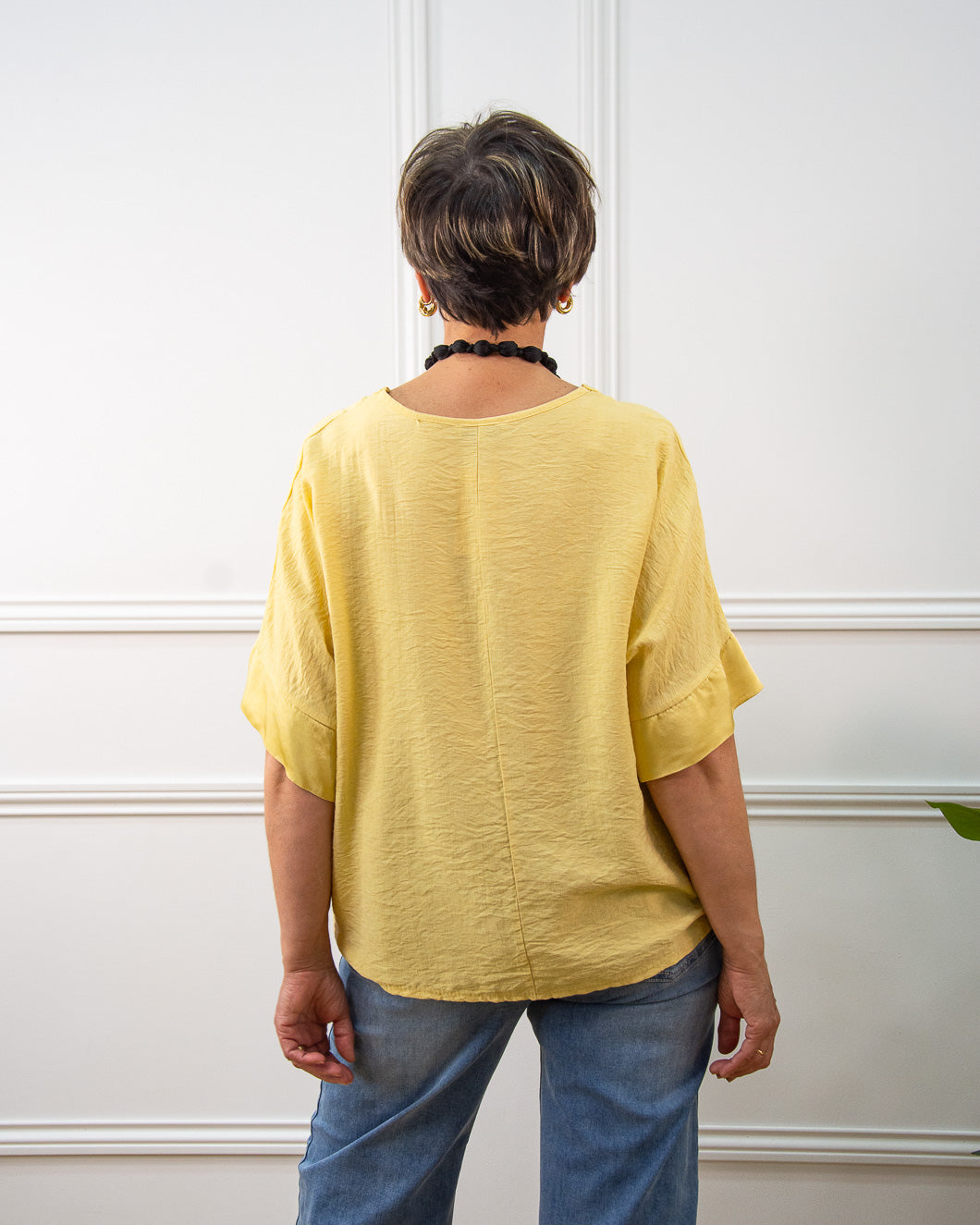 Blusa Japan oversize de mujer en amarillo