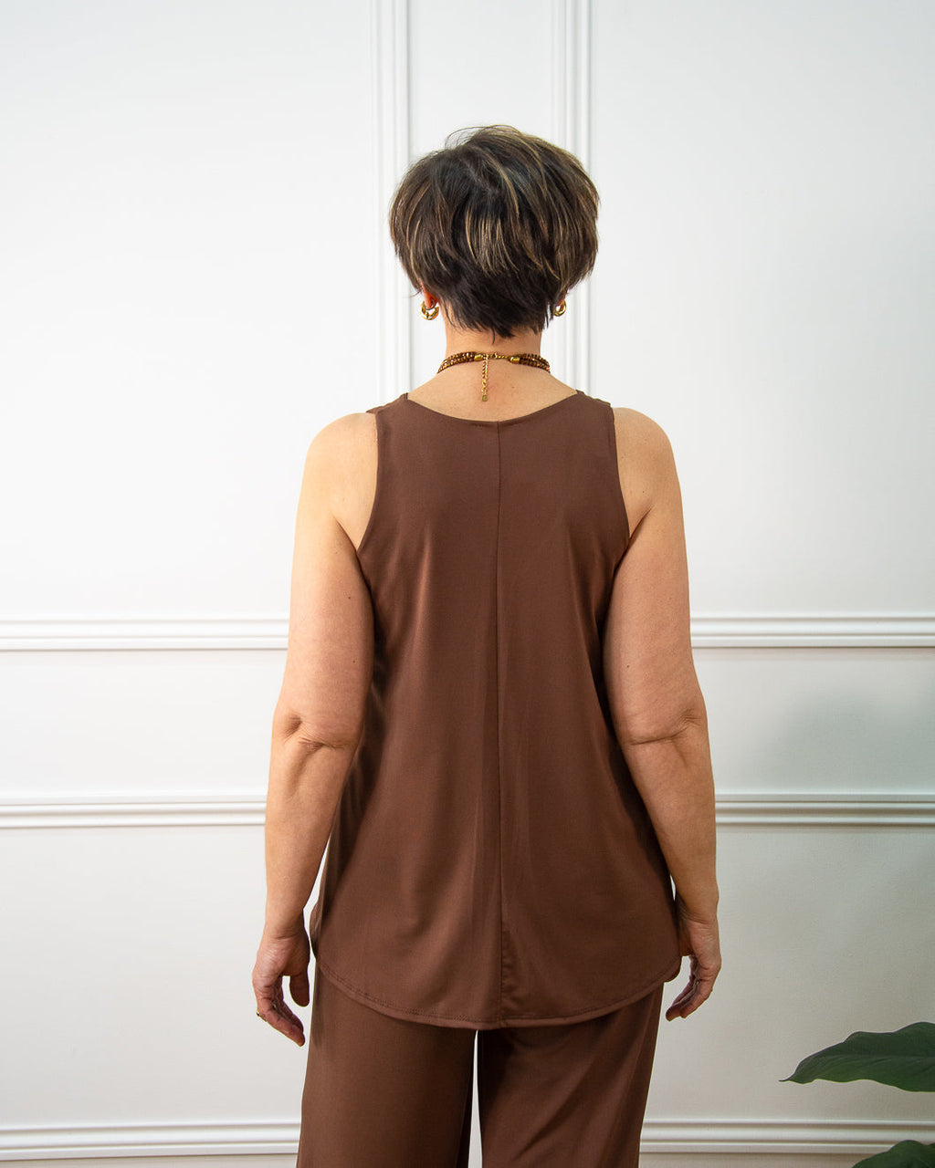 Blusa Lola de mujer en marrón
