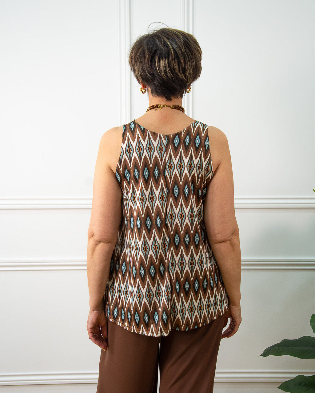 Blusa Rombitos de mujer en marrón