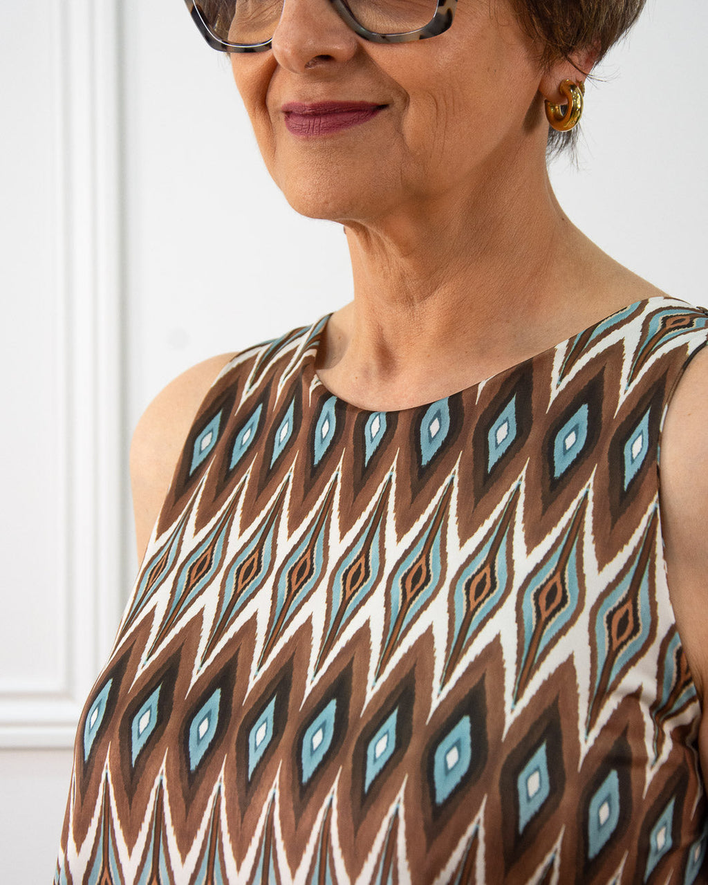 Blusa Rombitos de mujer en marrón