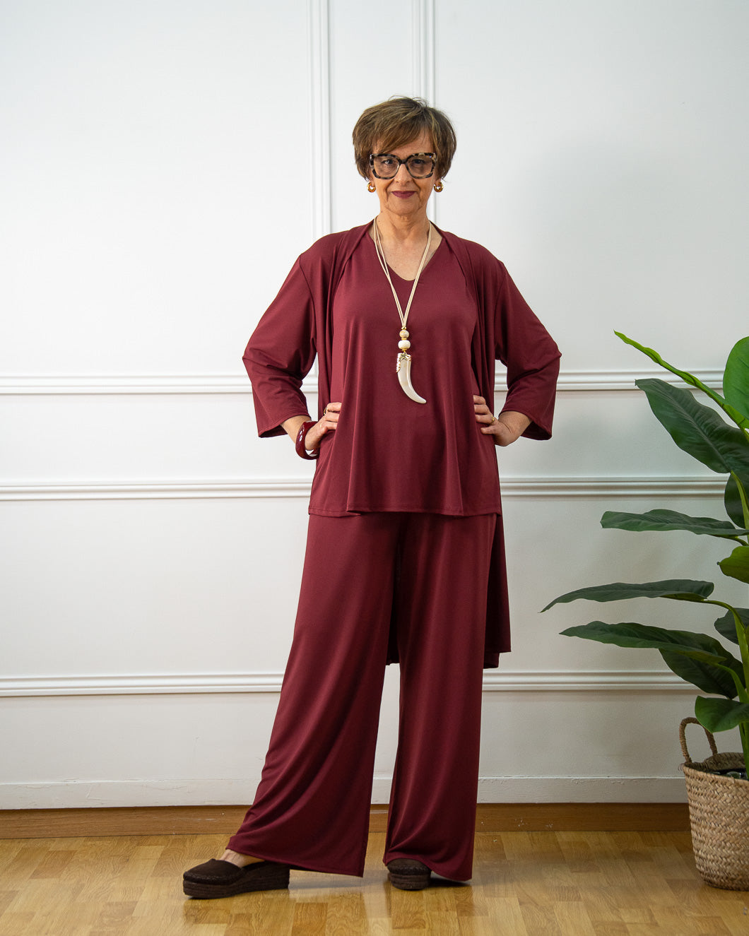 Blusa Lola de mujer en granate