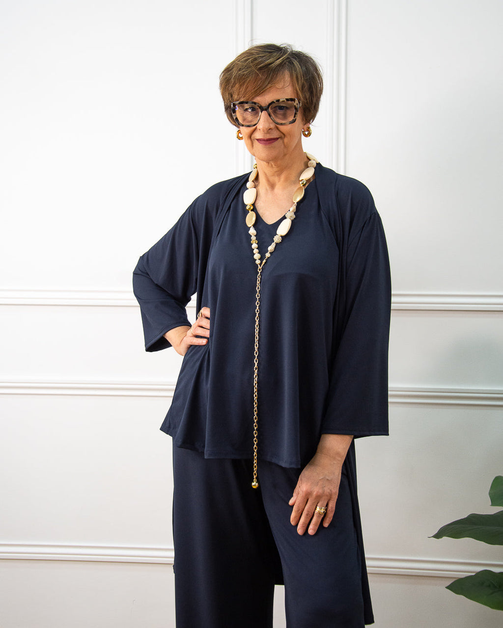 Blusa Lola de mujer en azul marino