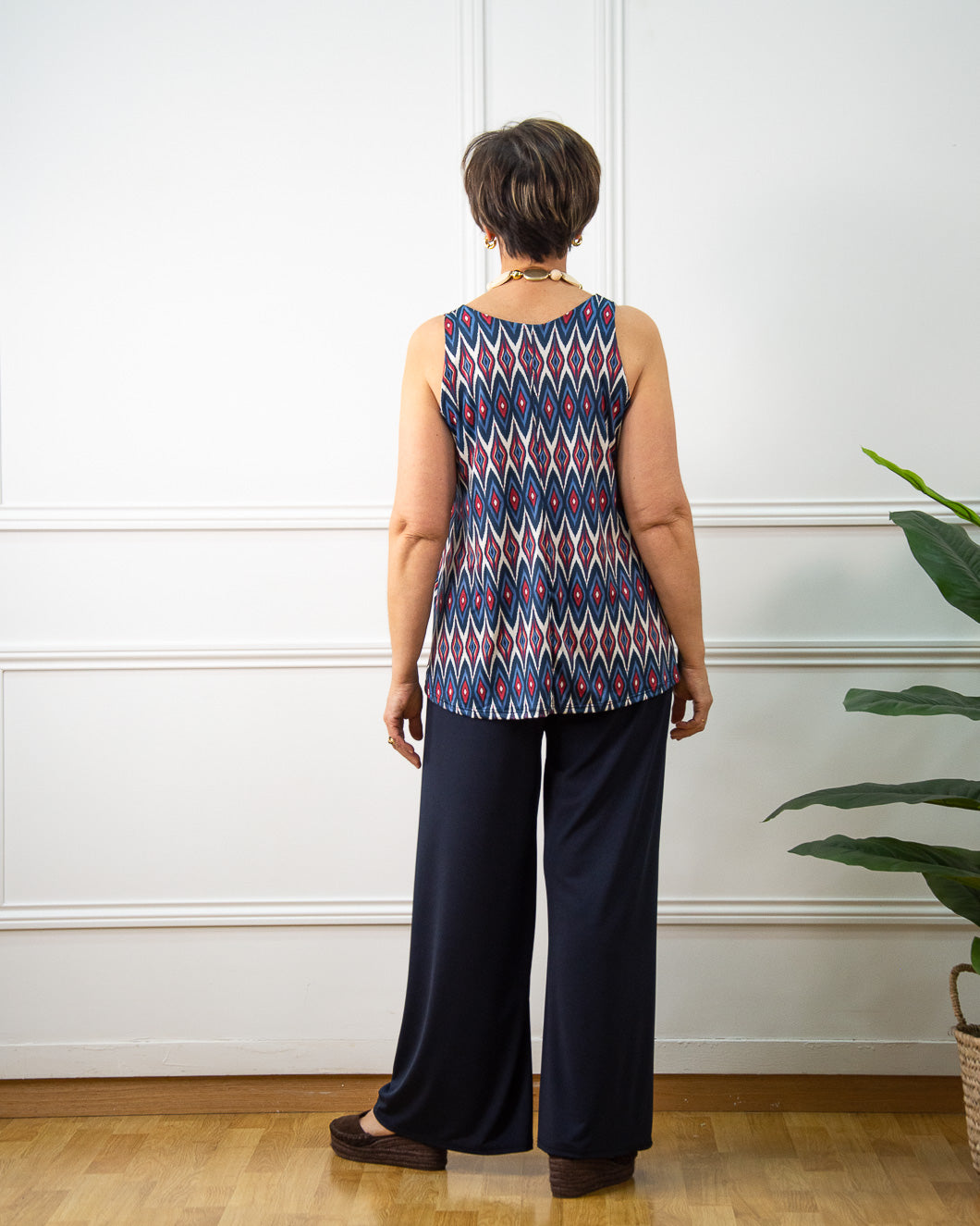 Blusa Rombitos de mujer en azul marino