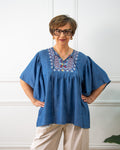 Blusón Tencel bordado oversize estilo boho
