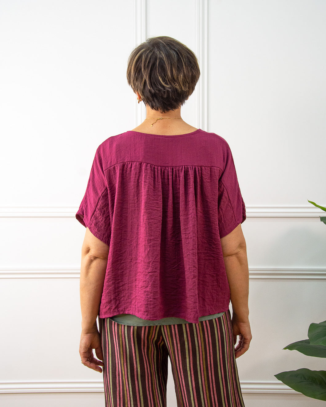 Blusa Iria de mujer en granate